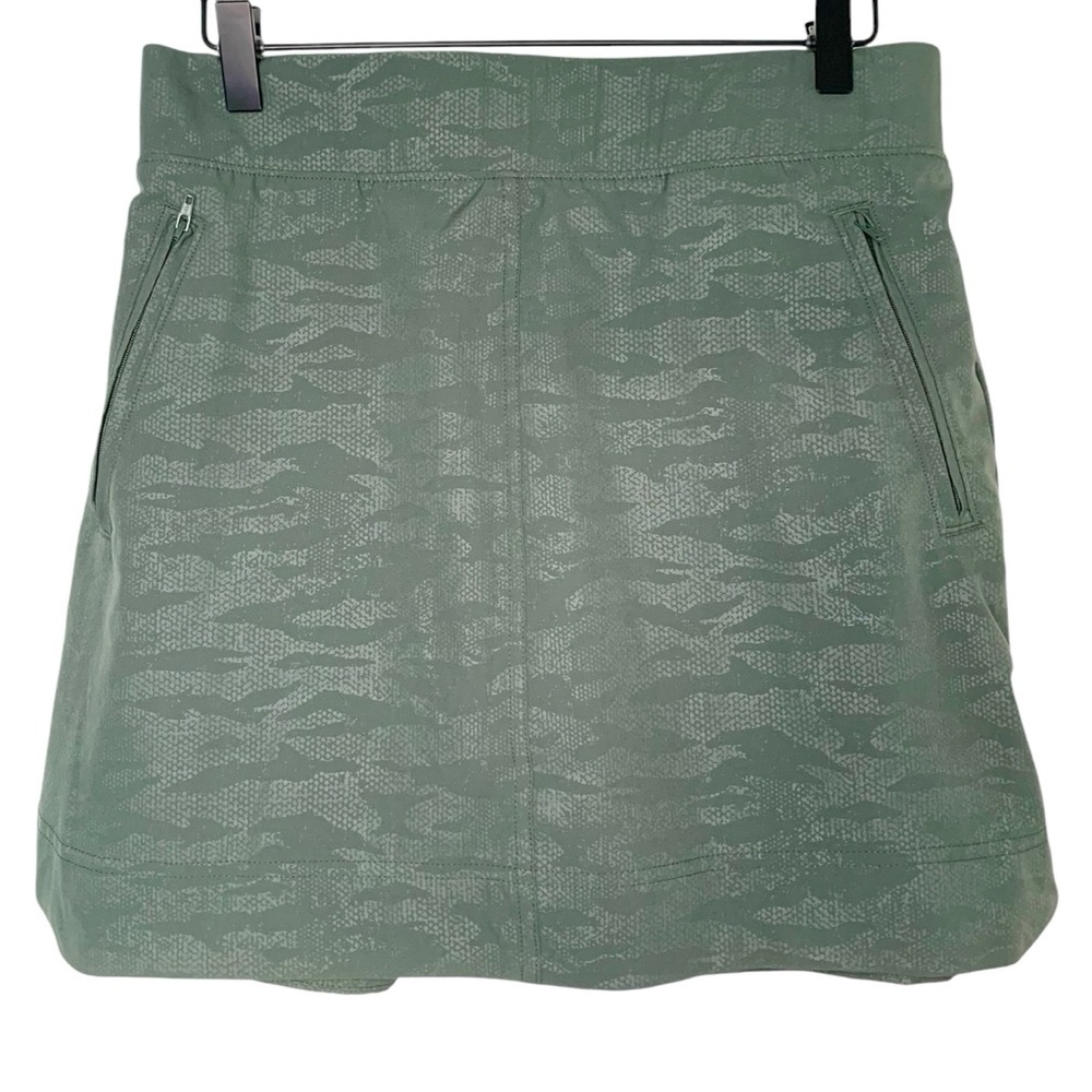 Orvis olive green small zipper pockets athletic sporty Athleisure comfy skirt